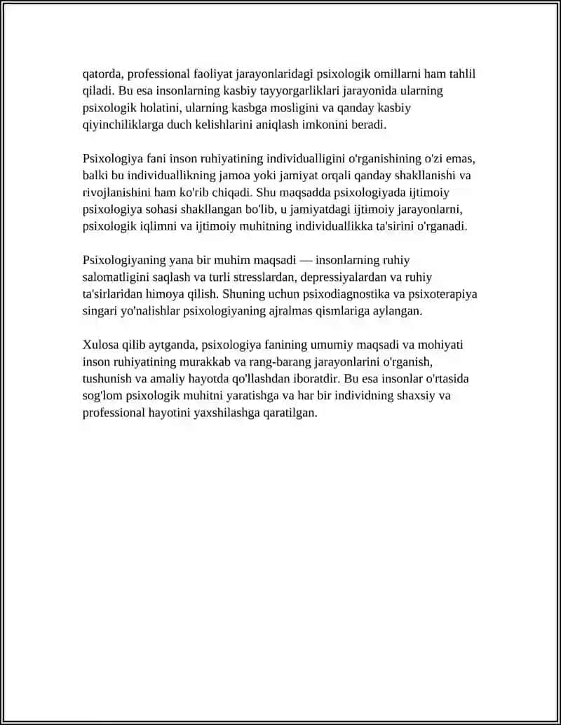 PSIXOLOGIYASI FANINING MAQSADI VA VAZIFALARI 4