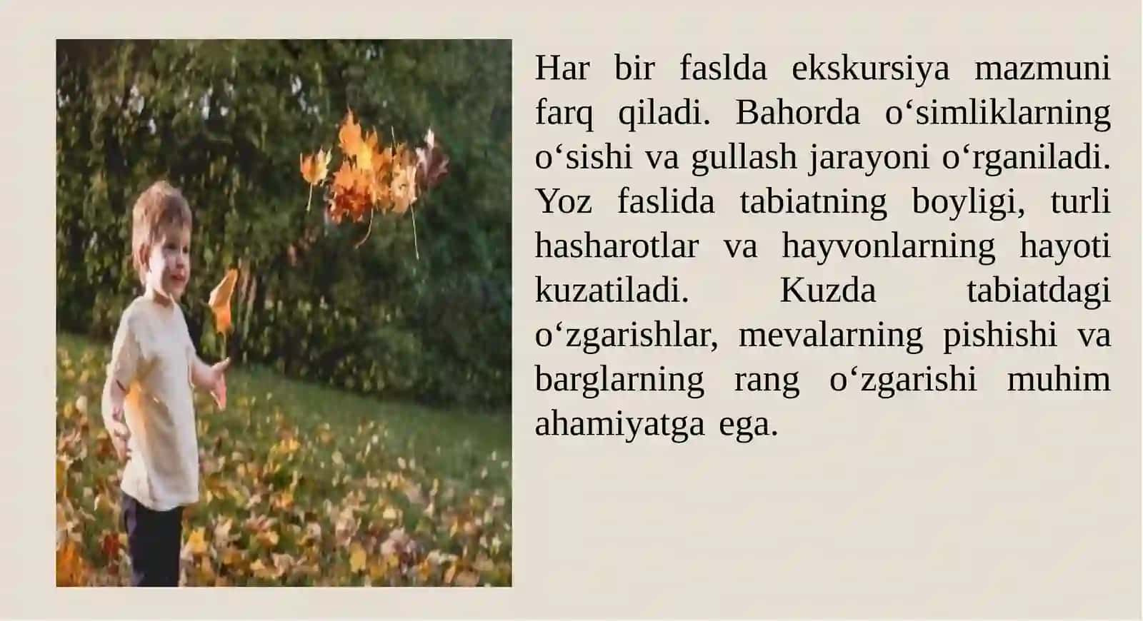 Maktabgachayoshdagibolalarnitabiatbilantanishtirish 4