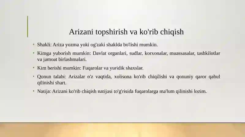 Ariza haqida umumiy ma’lumot 4