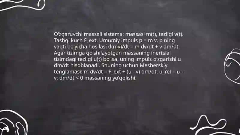 Mesherskiy tenglamasi 4
