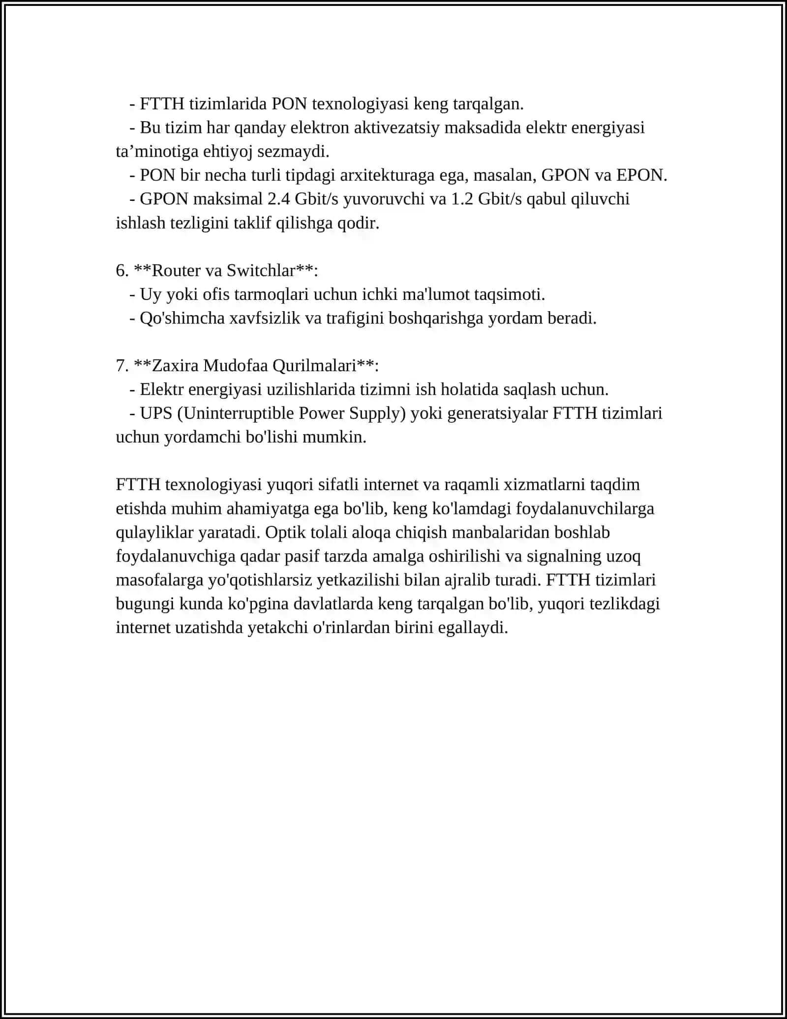 FIBER-TO-THE-HOME (FTTH) TARMOQLARI 4