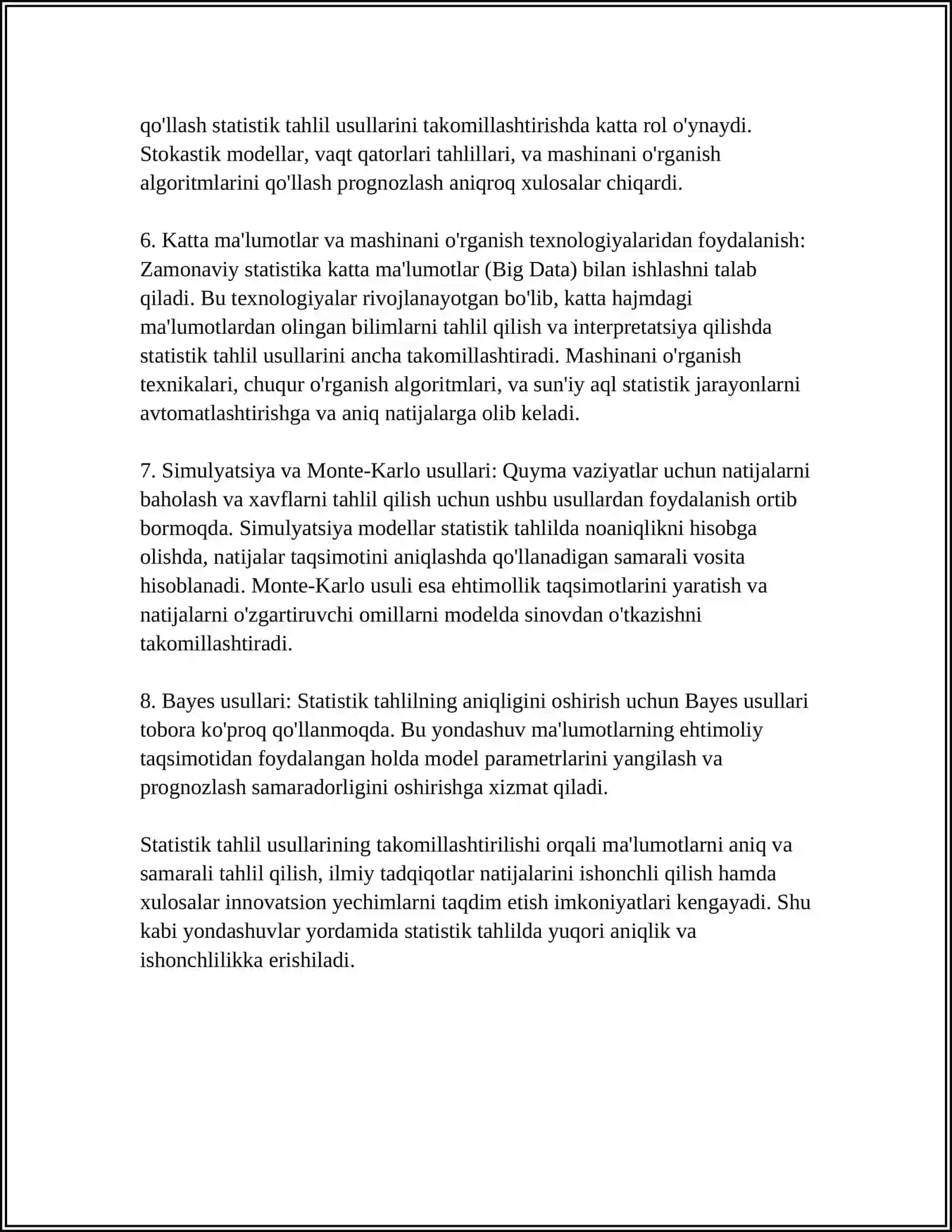 STATISTIK TAHLIL USULLARINI TAKOMILLASHTIRISH 4