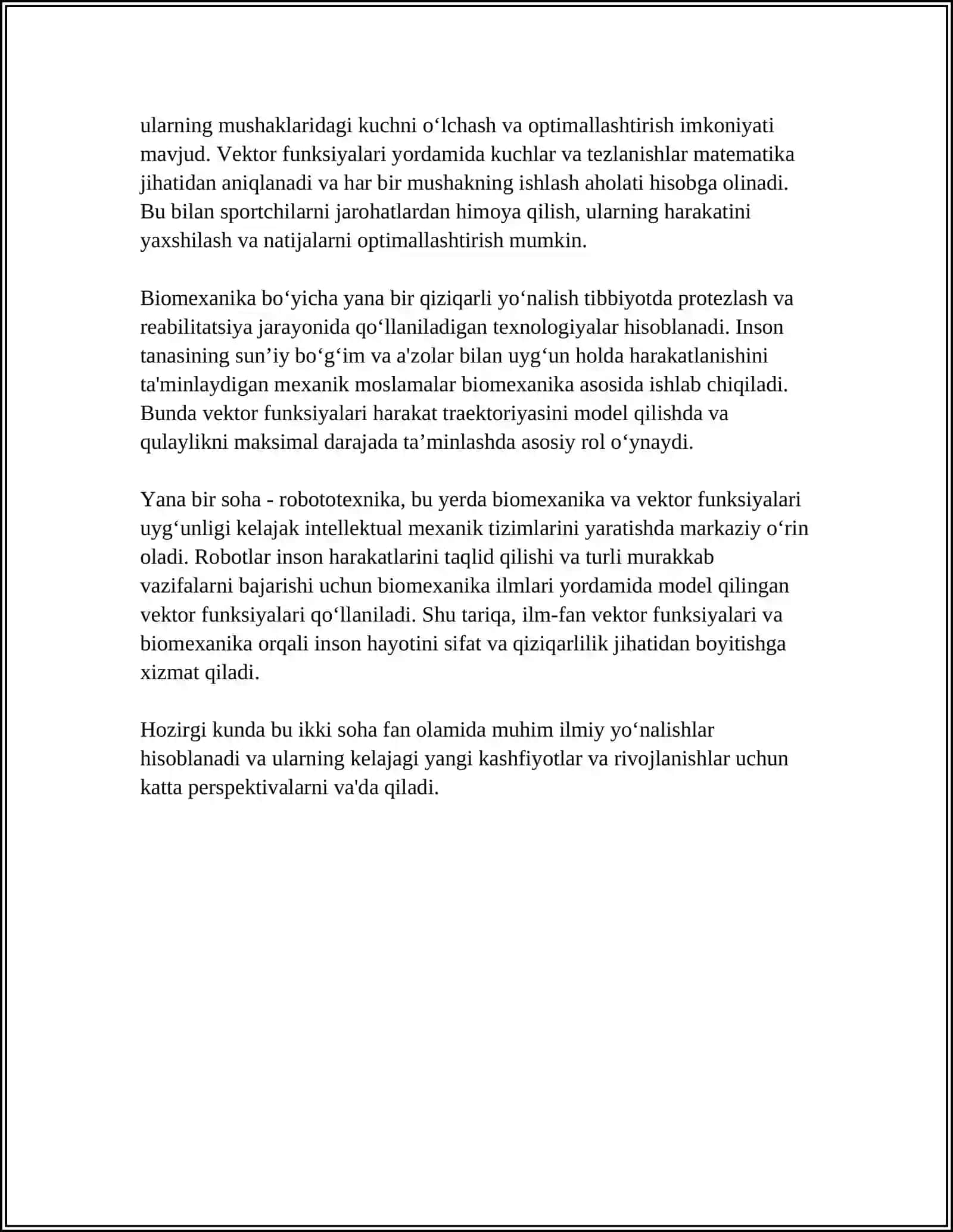 VEKTOR FUNKSIYALARNING BIOMEXANIKA SOHASIDA TATBIQLARI 4