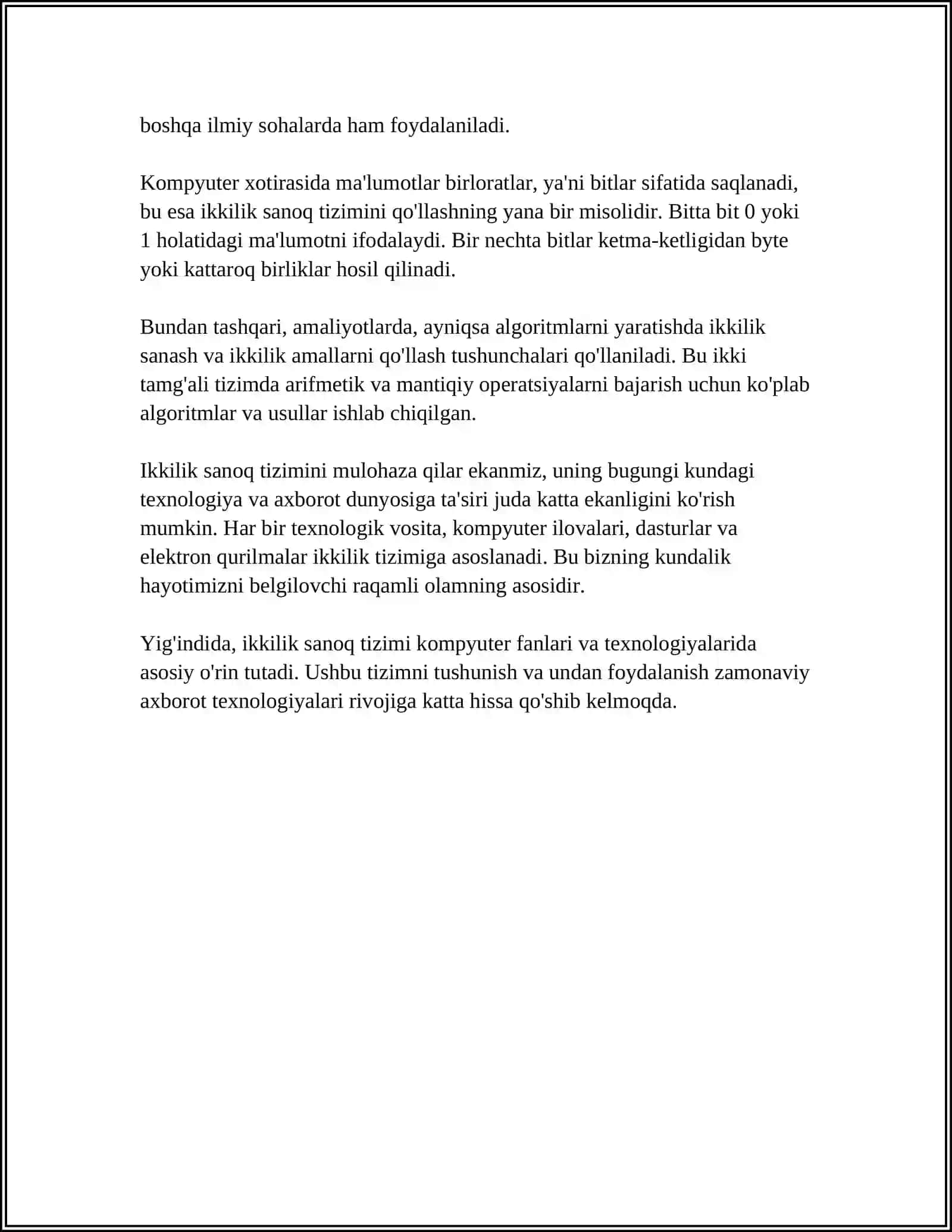 KOMPYUTERDA RAQAMLARNI KODLASH VA ULAR BILAN ISHLASH 4