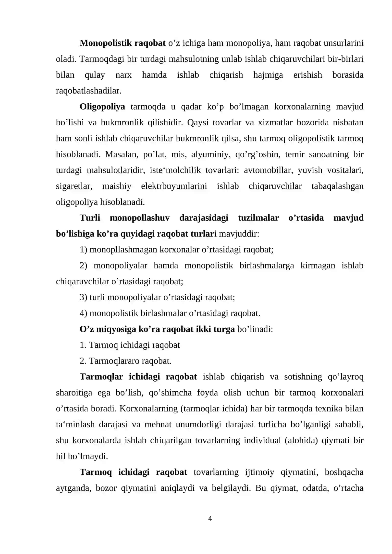Raqobat va narxning shakllanishi 4