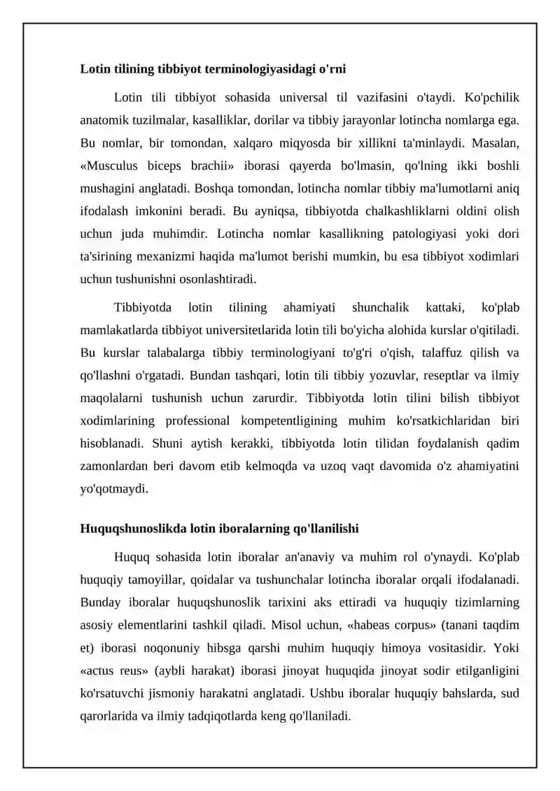 Lotin iboralarining hayotimizning barcha javxalarida tutgan orni 4