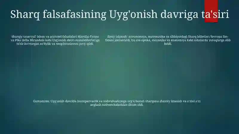 O'Rta Asr Sharq Falsafasi Va Uyg'Onish Davri Xususiyatlari 4