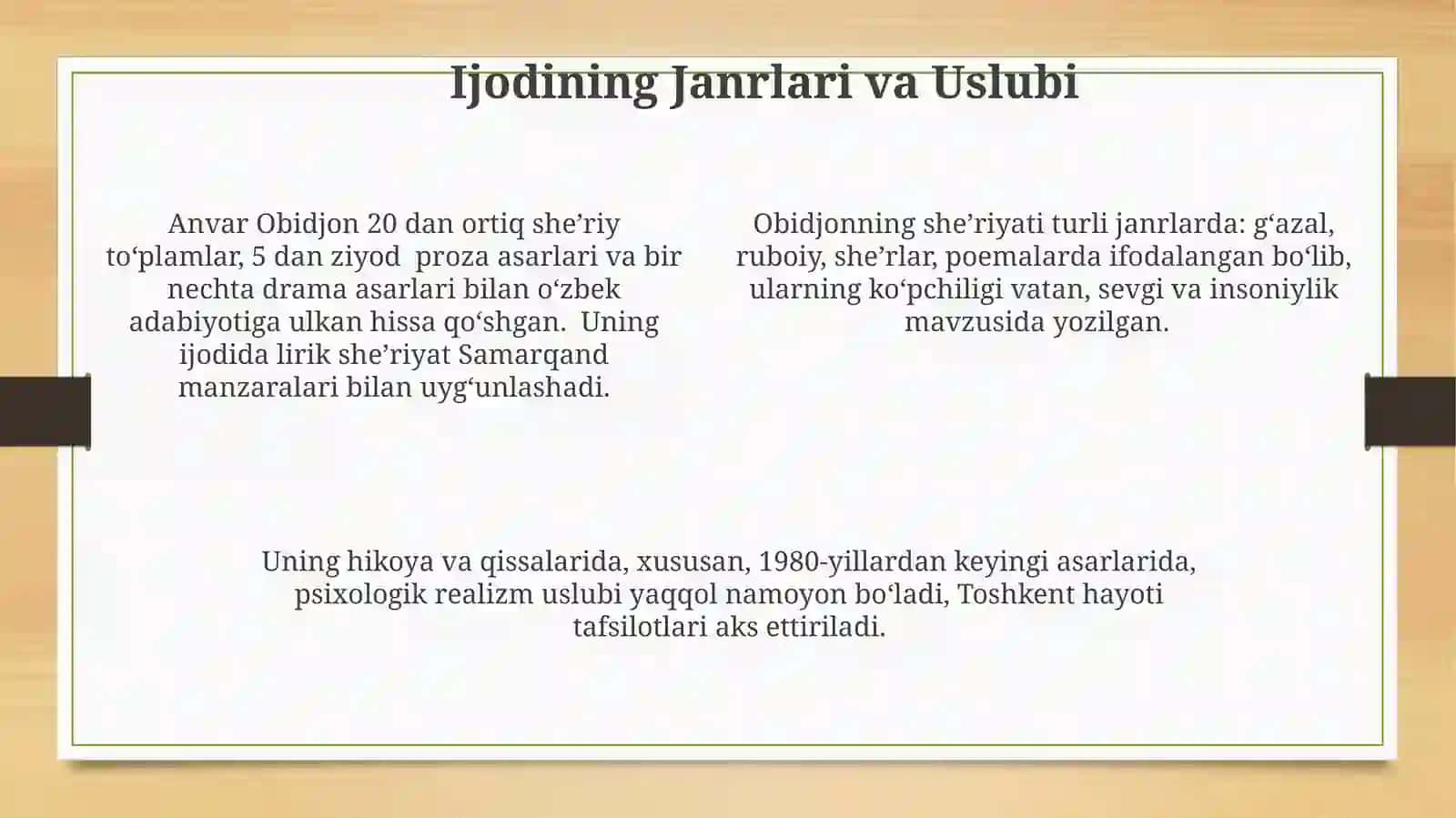 Xotiralar va Baholovlar 4