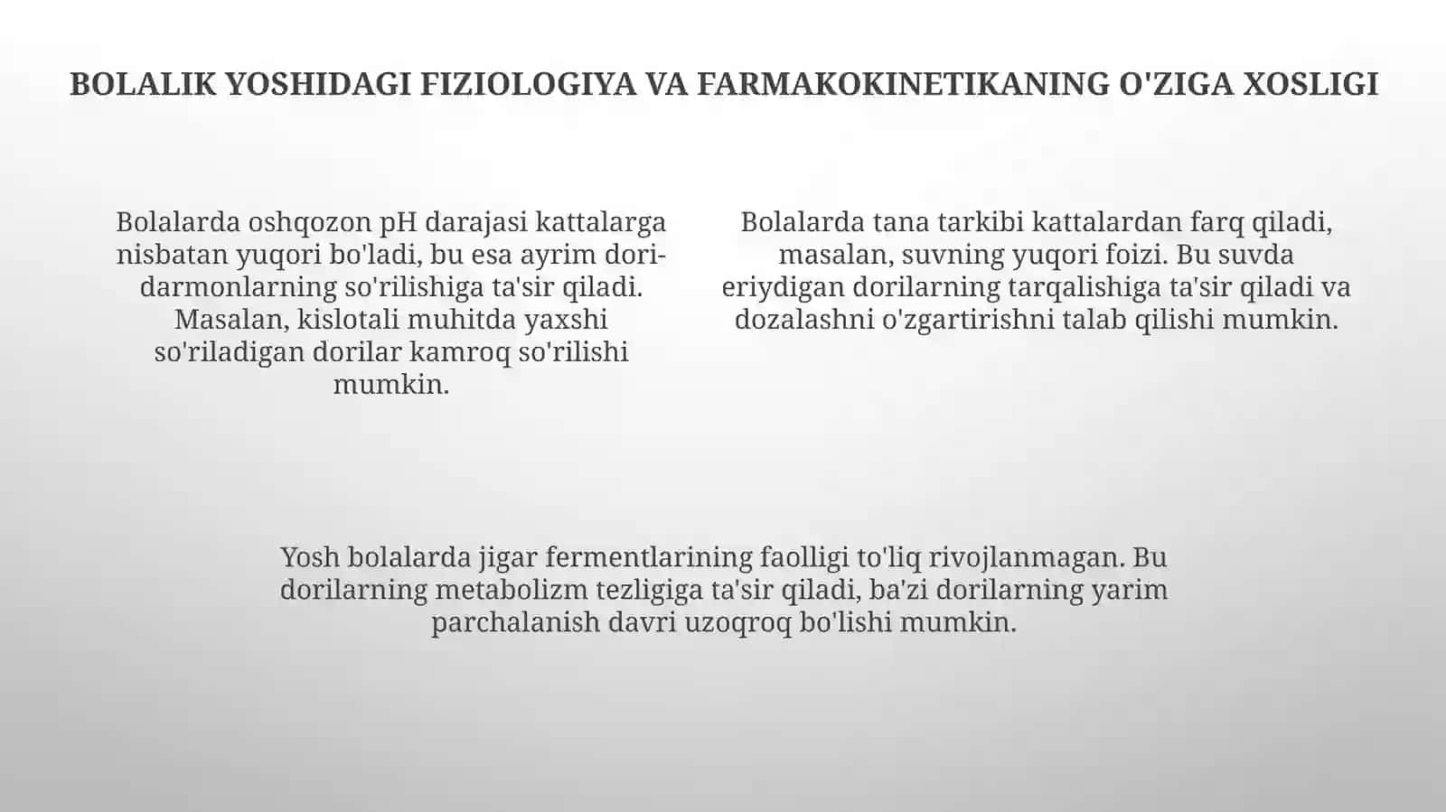Bolalar amaliyotida foydalanish uchun dori vositalarini yaratish 4