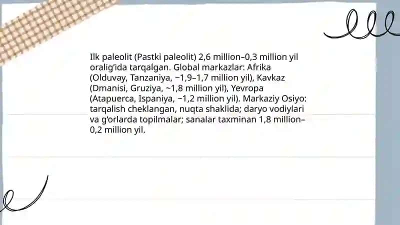 Ilk paleolit davri va uning yodgorliklari 4