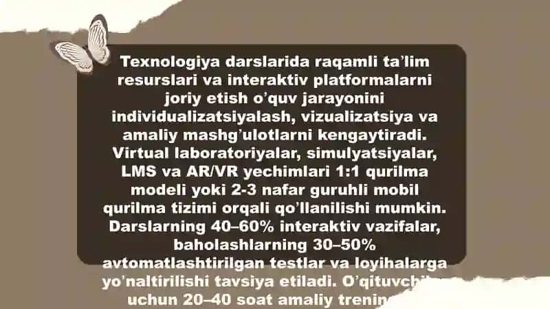 Texnologiya fanini oʻqitishda innovatsion yondashuv 4
