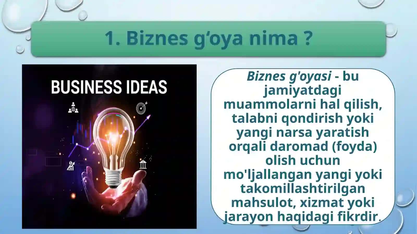 BIZNES G’OYA TAHLILINI METODIK ASOSLARI 4