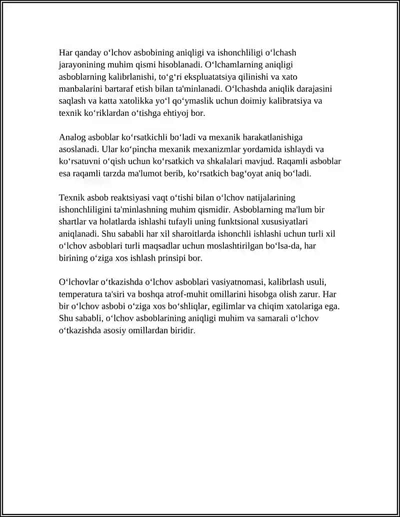 Oʻlchov asboblarining tasnifi va ishlash prinsiplari 4