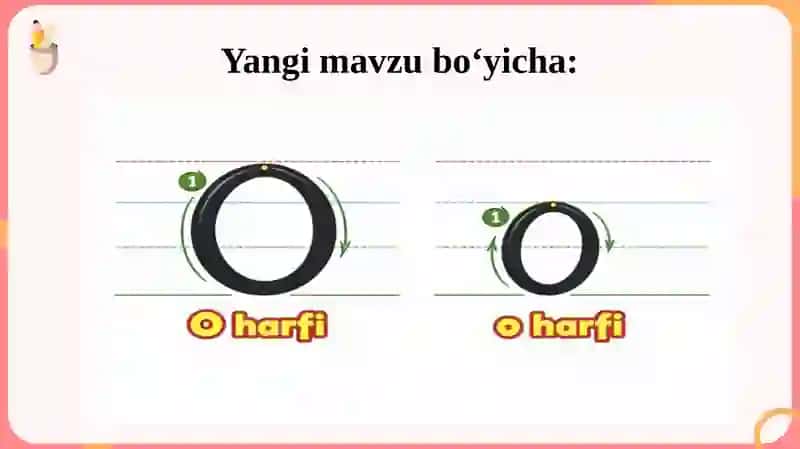 "O, o" tovushi va harfi mavzusida 1-sinflar uchun DARS ISHLANMASI 4