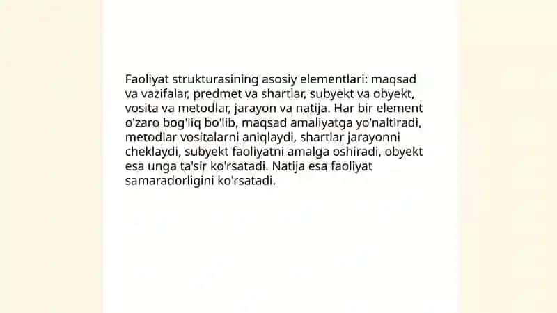 Faoliyat strukturasi 4