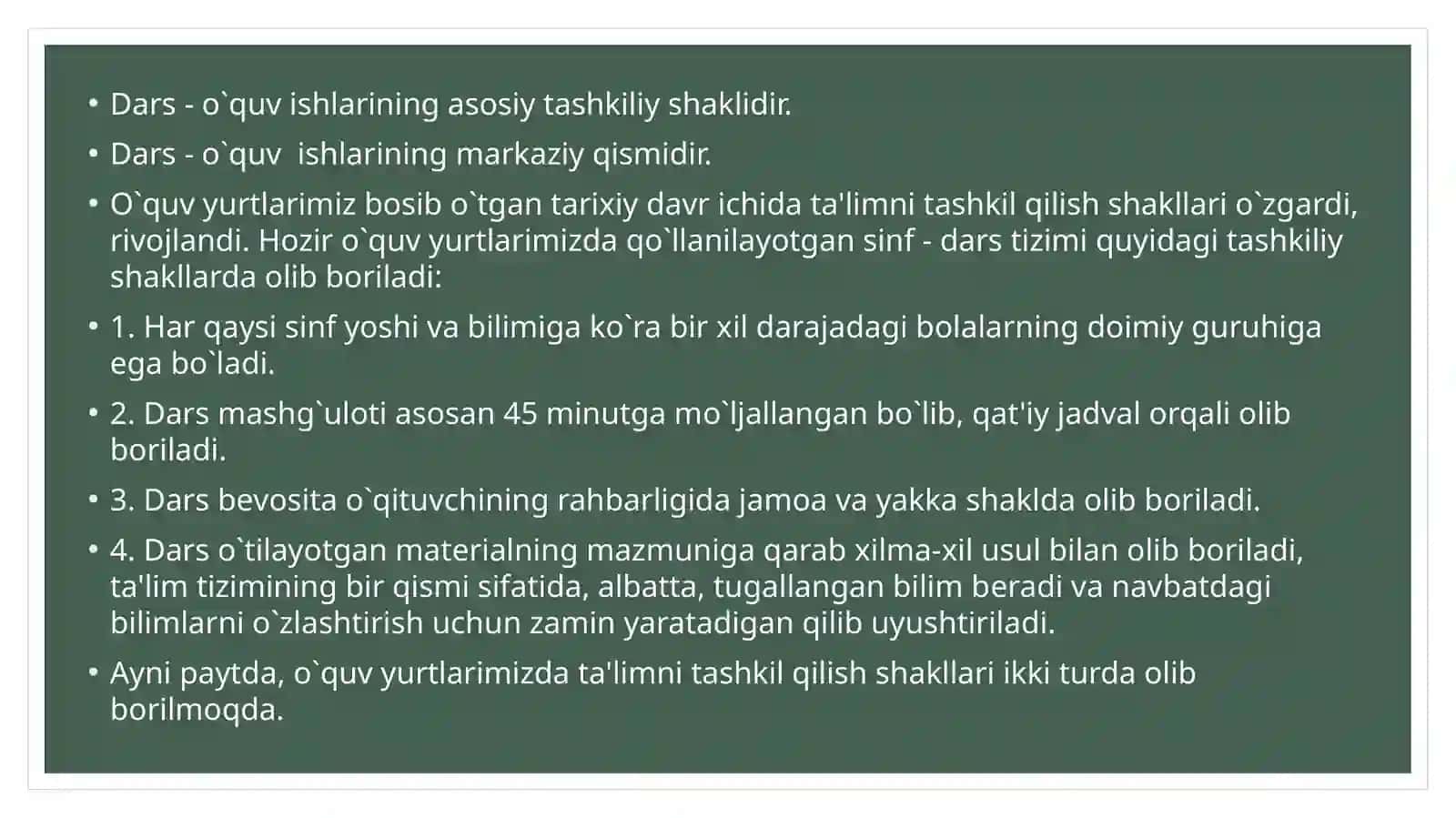 BOSHLANG'ICH TA‘LIM PEDOGOGIKASI INNAVATSIYASI VA INTEGRATSIYASI FANIDAN TAYYORLAGAN TAQDIMOTI 4