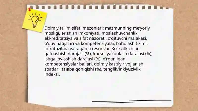 Hayot davomida taʼlim muvaffaqiyat vositasi sifati 4