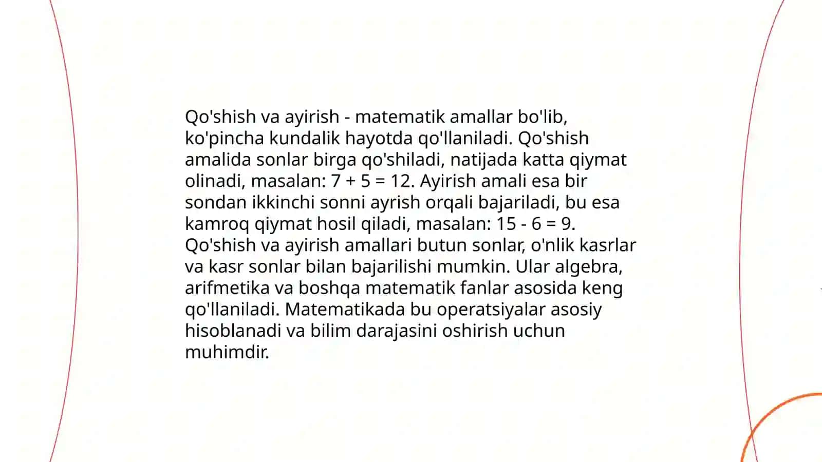 Boshlang'ich sinflarda matematika darslari turlari 4