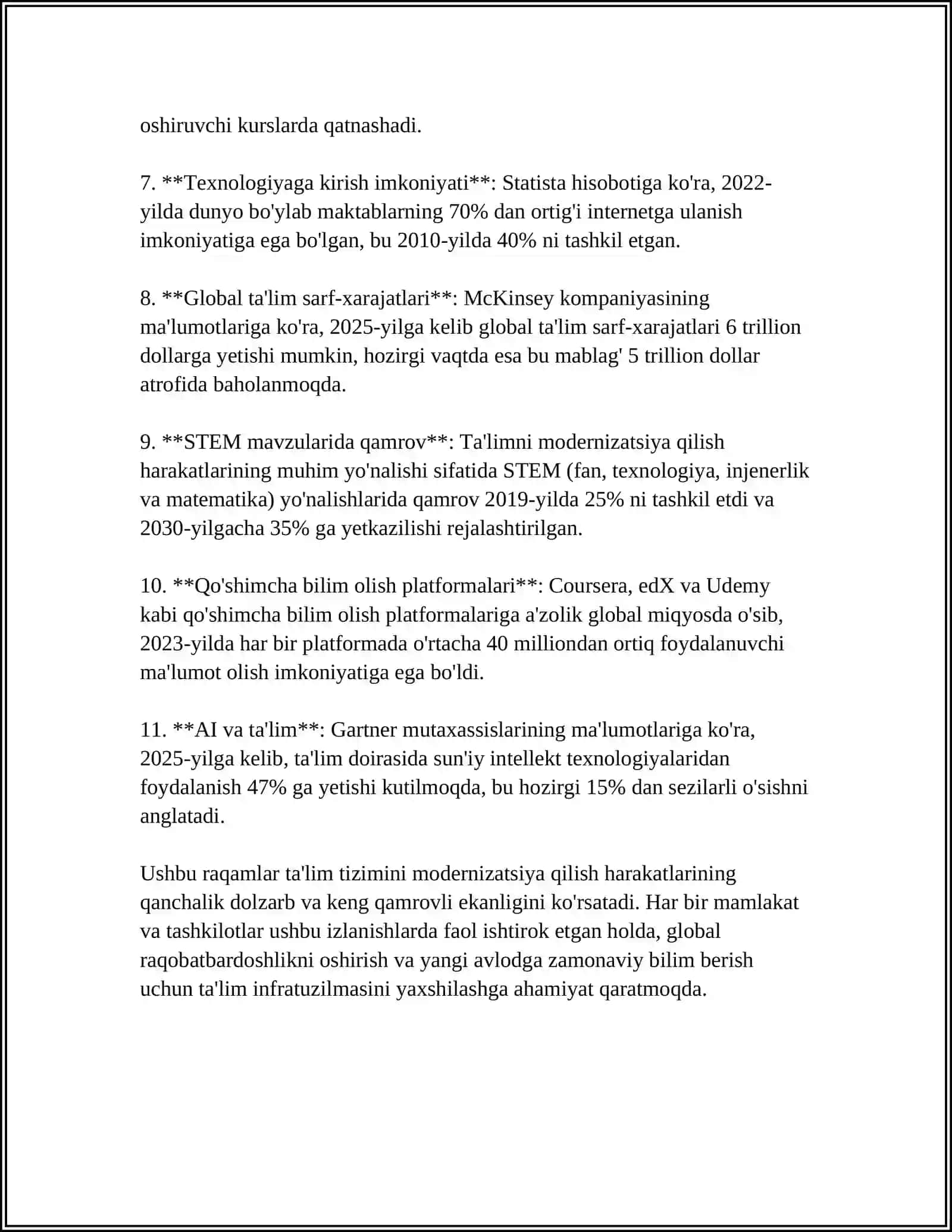 OLIY TA'LIMDA ISLOHOTLAR (KONCHILIK SOHASIDA ÒZGARISHLAR MISOLIDA 4