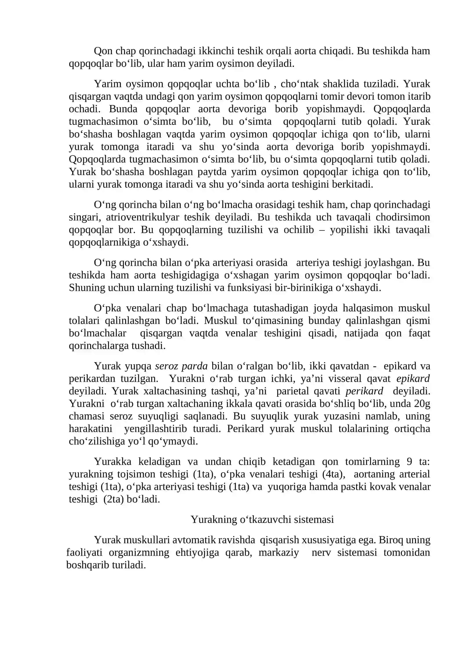 Qon sistemasi fiziologiyasi.Qon sistemasi, qonning miqdori va tarkibi. Qon hosil qiluvchi organlar va qon deposi. Qonning fiziologik vazifalari 4