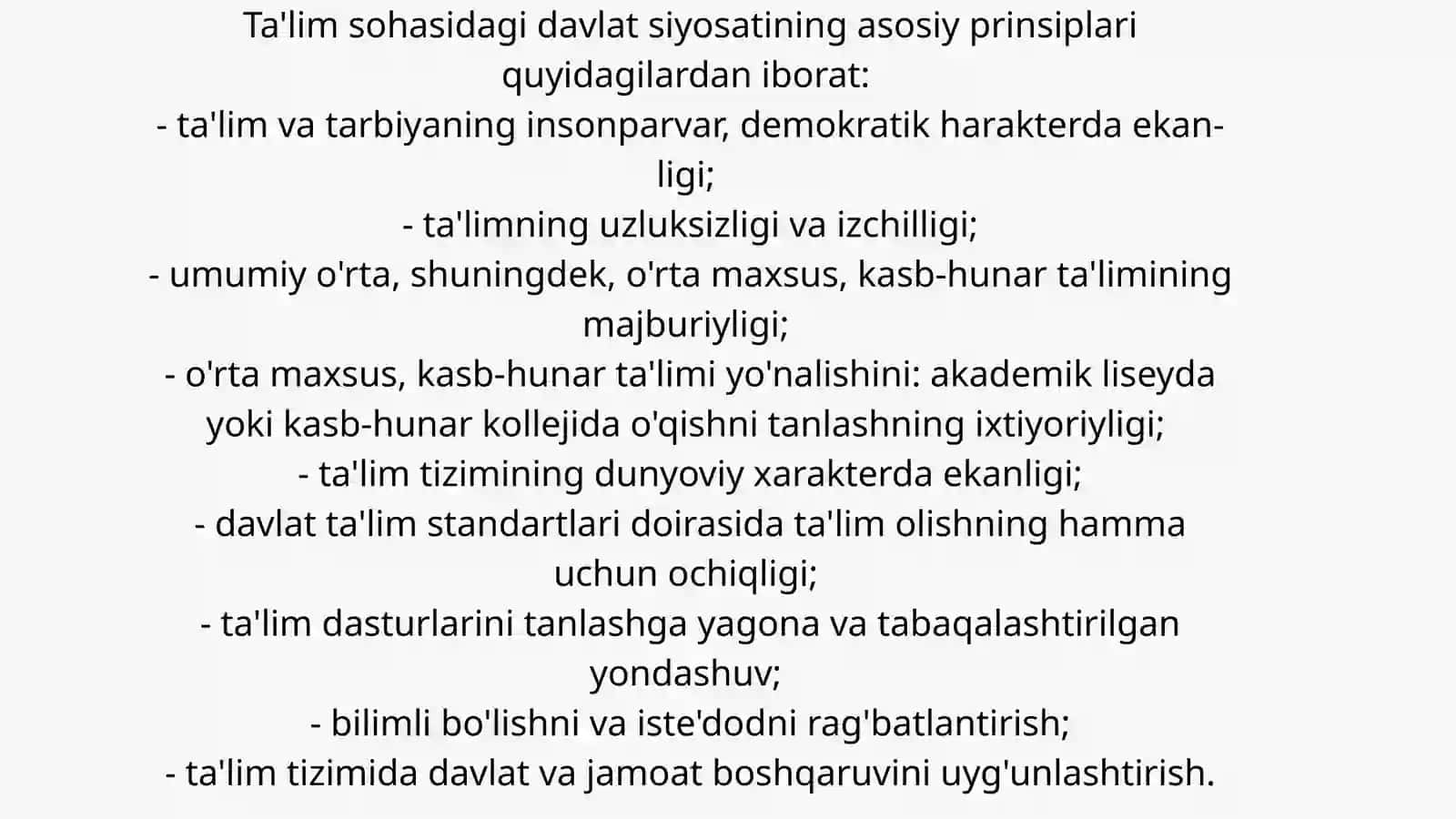 Ta'lim sohasidagi davlat siyosatining mazmun-mohiyati 4