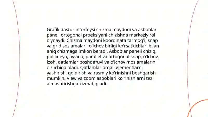 Ortogonal proeksiyaning nazariy asoslari va chizma qoidalari 4