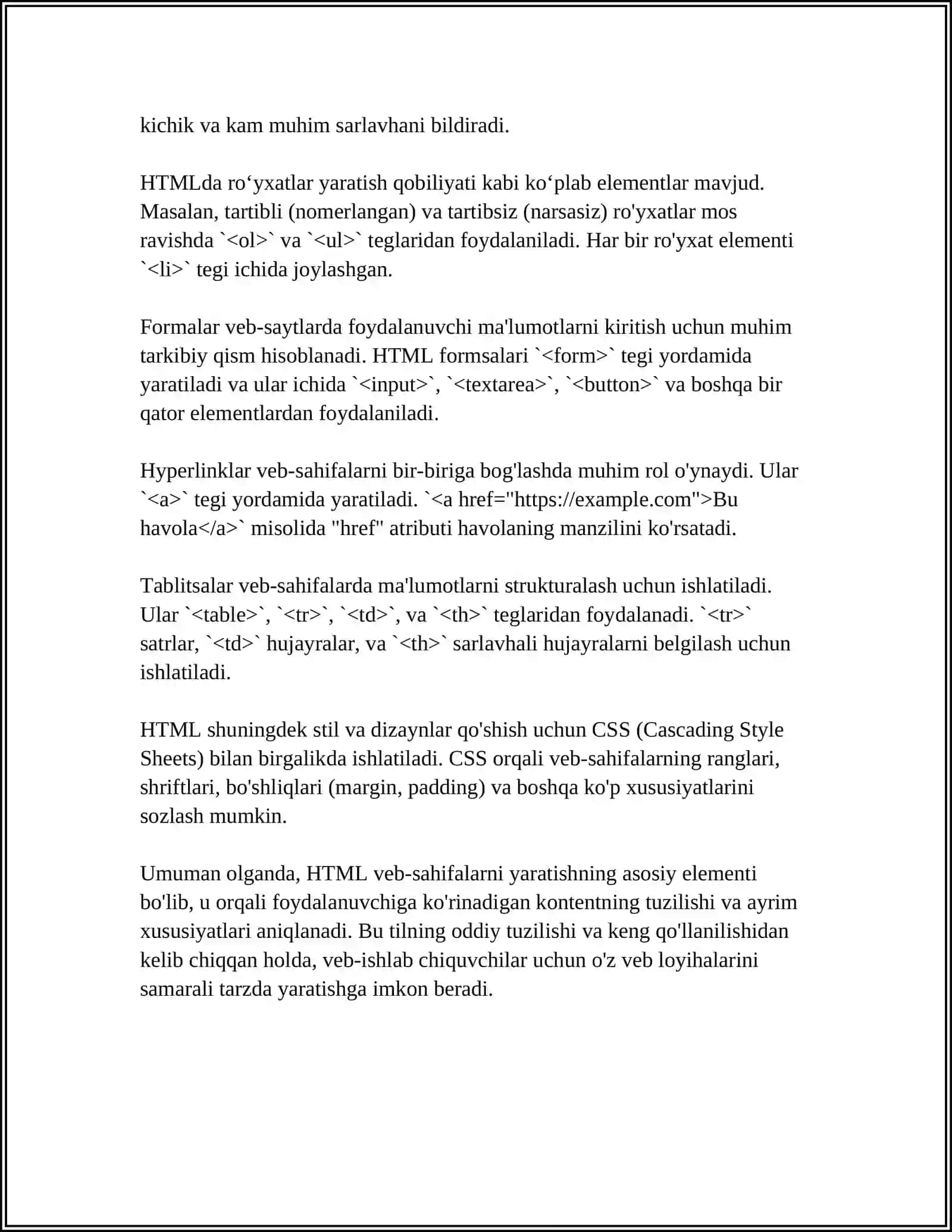 WEB BET JARATIV HTML FAYLLAR JARATUV 4