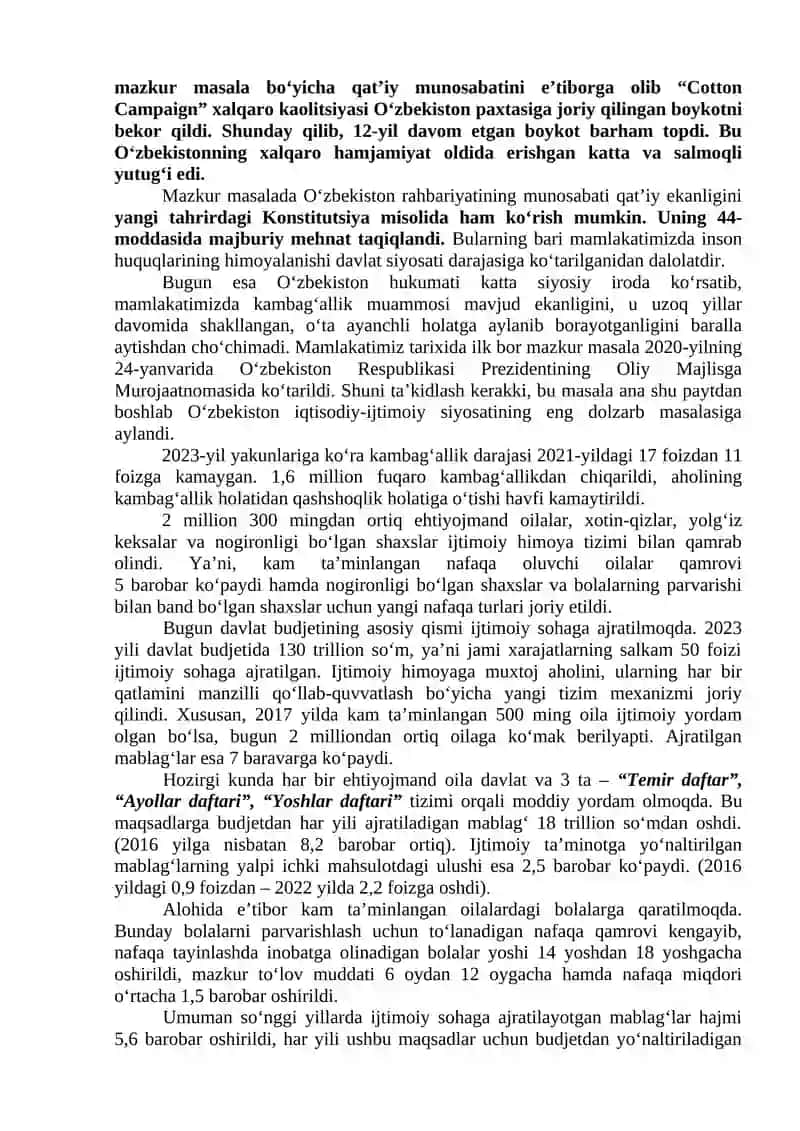 O‘zbekiston Respublikasida ijtimoiy sohadagi islohotlar. 4