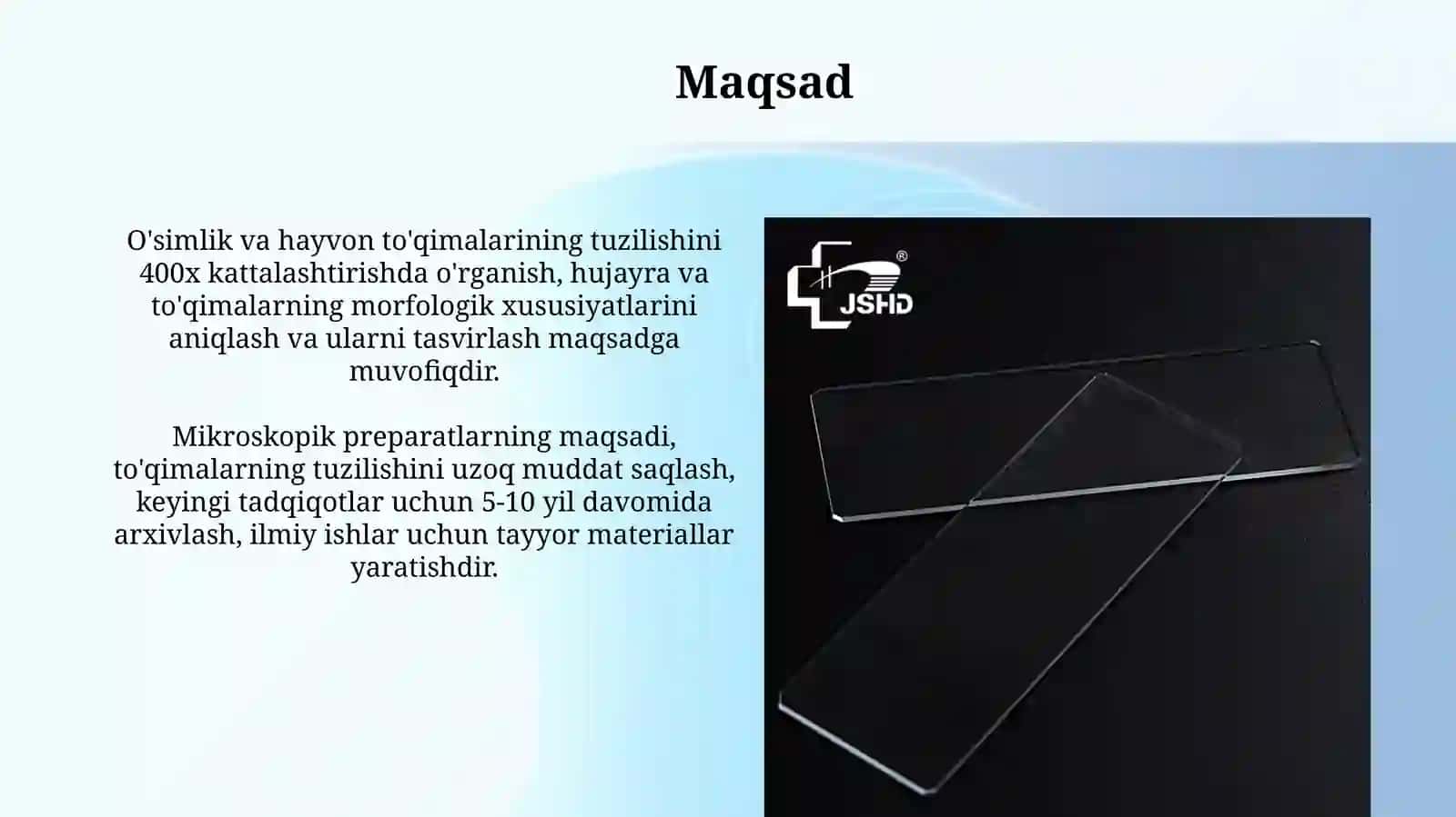 O'simlik va hayvon to'qimalaridan vaqtinchalik va doimiy preparatlar tayyorlash 4