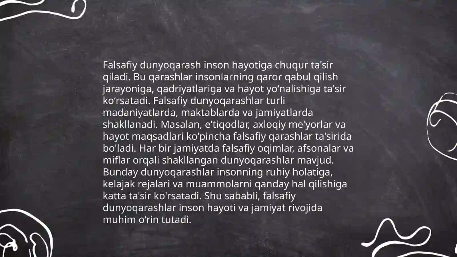 Falsafa fani. Falsafiy dunyoqarashning o'zo'zini anglash jarayonidagi ta'siri 4