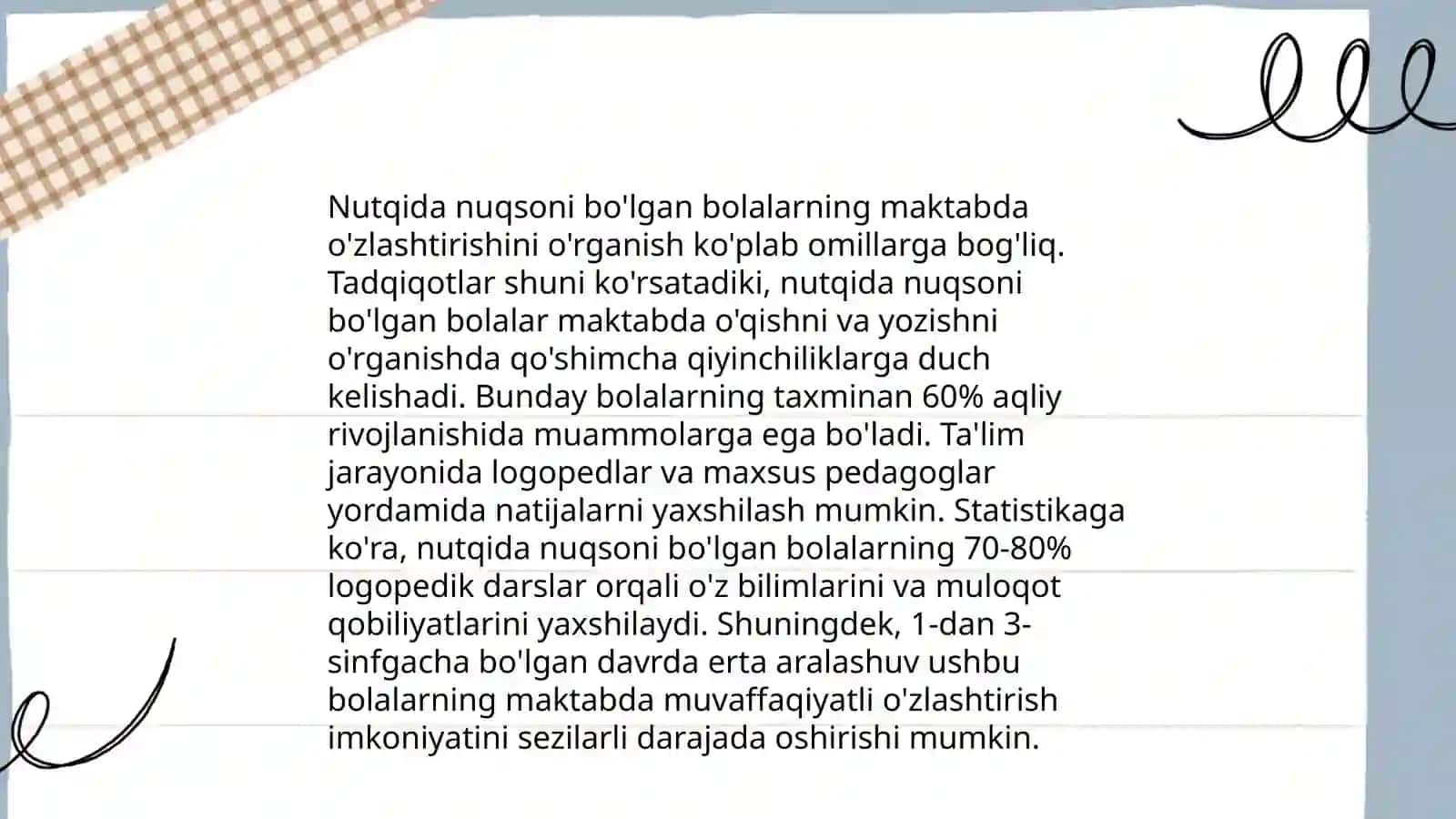 Nutqida nuqsoni bõlgan bolalarning maktab talimga tayyorligini ekspremental tekshirish va tahlil etish 4