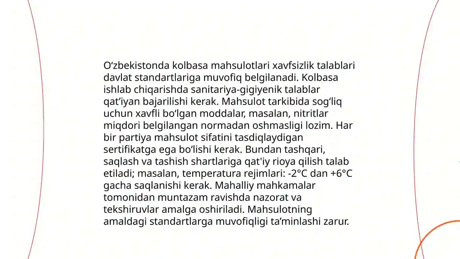 Kolbasa maxsulotlariga tegishli stadartlar va xavsizlik korsatkichlarini aniqlash O'zbekiston va Germanya davlatlari farqi va o'xshashligi 4