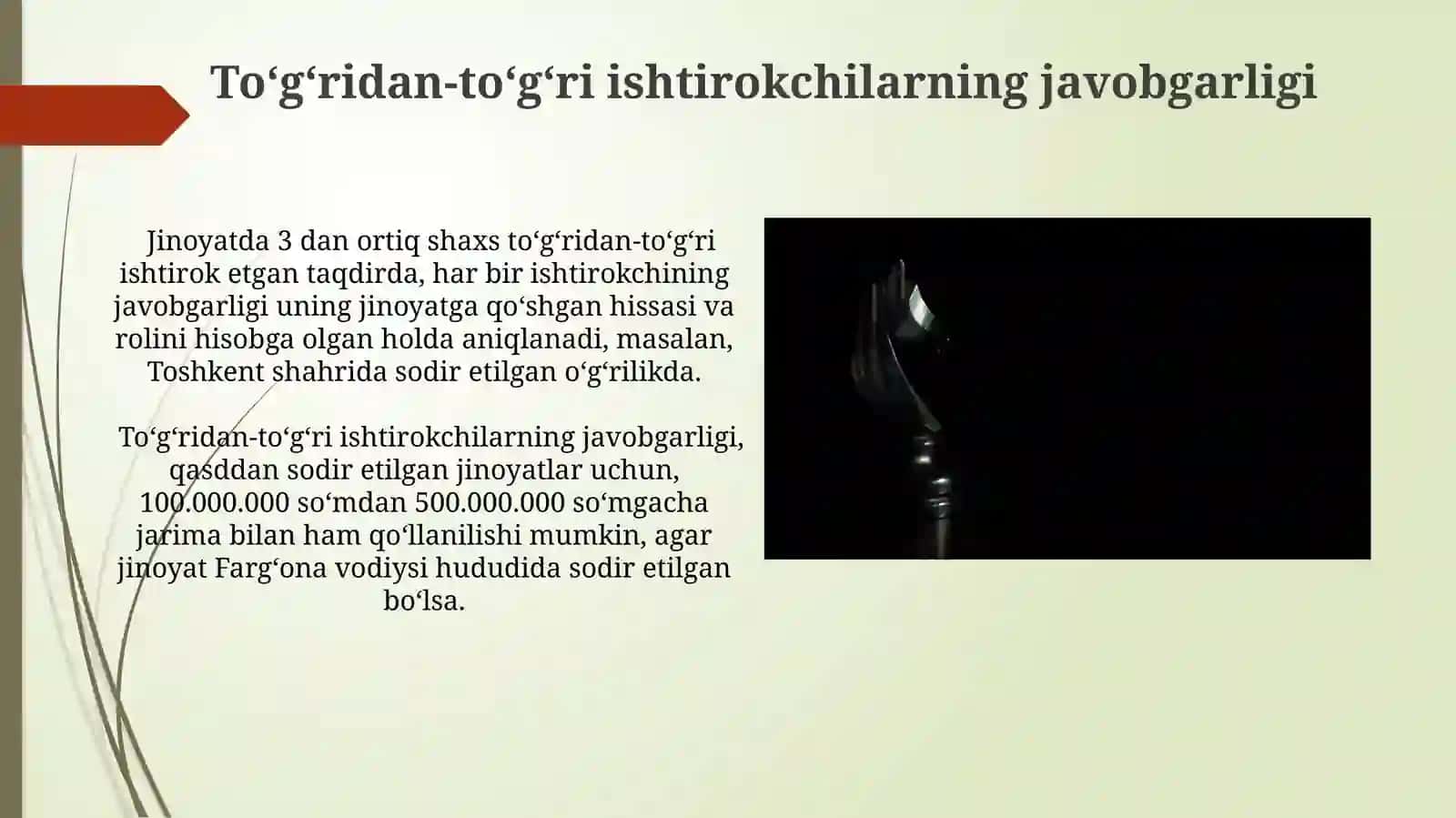 Jinoyat ishtirokchilarining javobgarligi asoslarivadoirasi 4