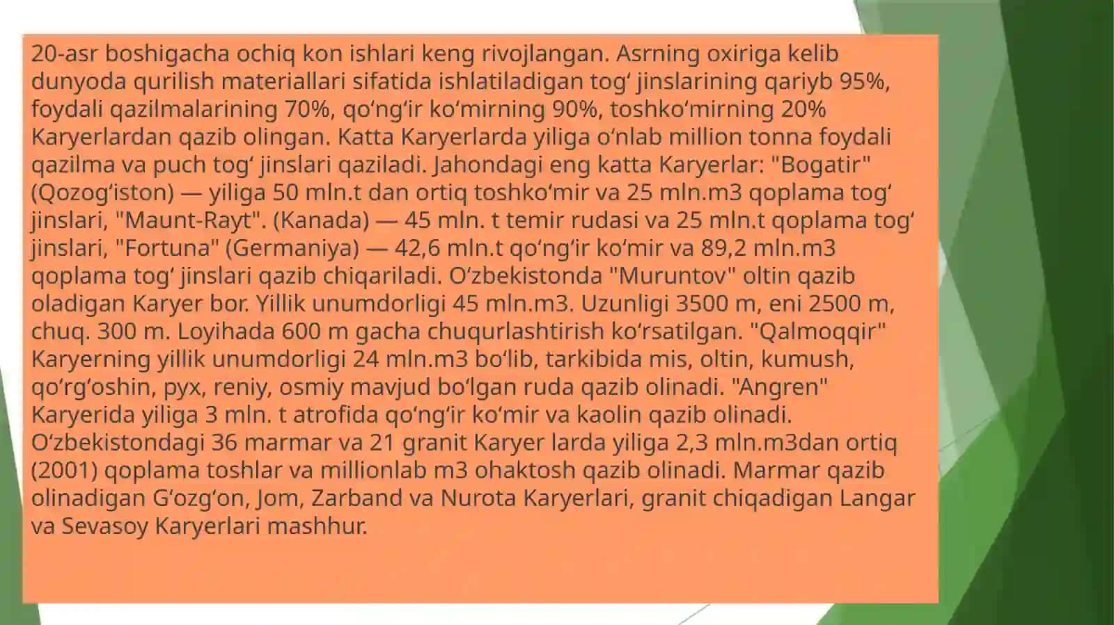 Karyer maydonini tayyorlash va infratuzilma qurilishi 4