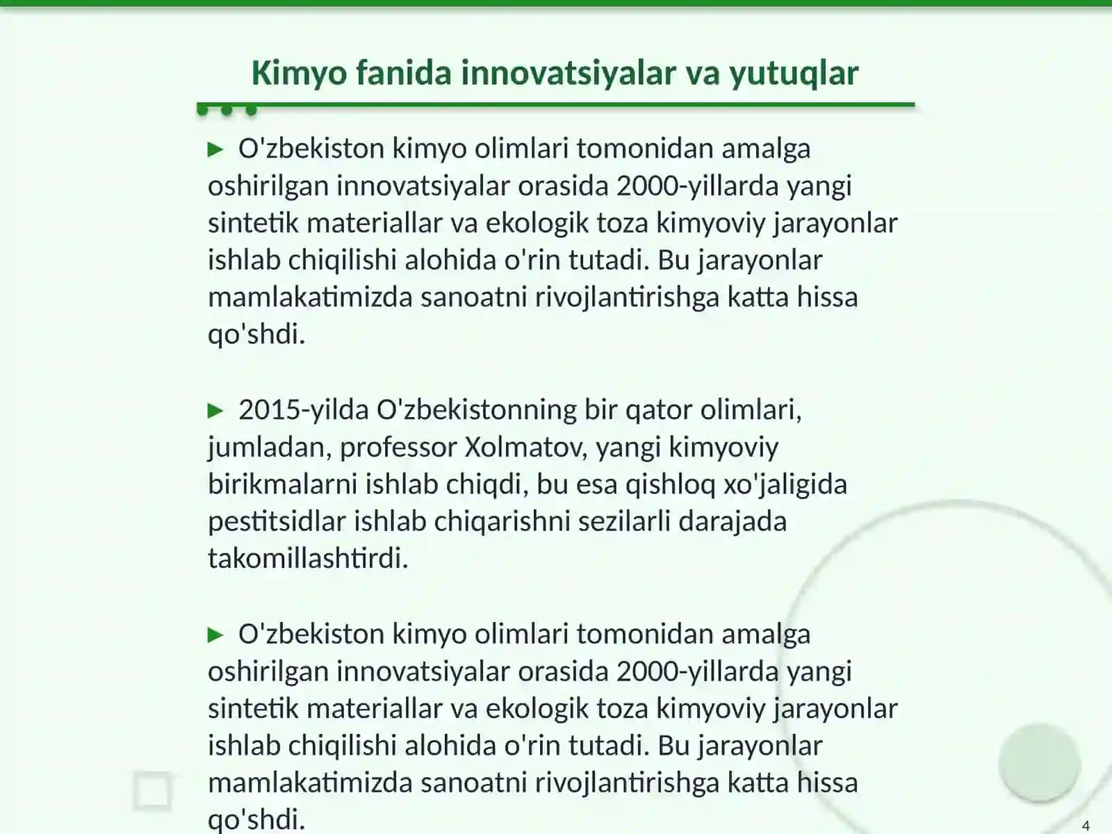 O'zbekiston Kimyo Olimlarining Tarixiy Roli 4