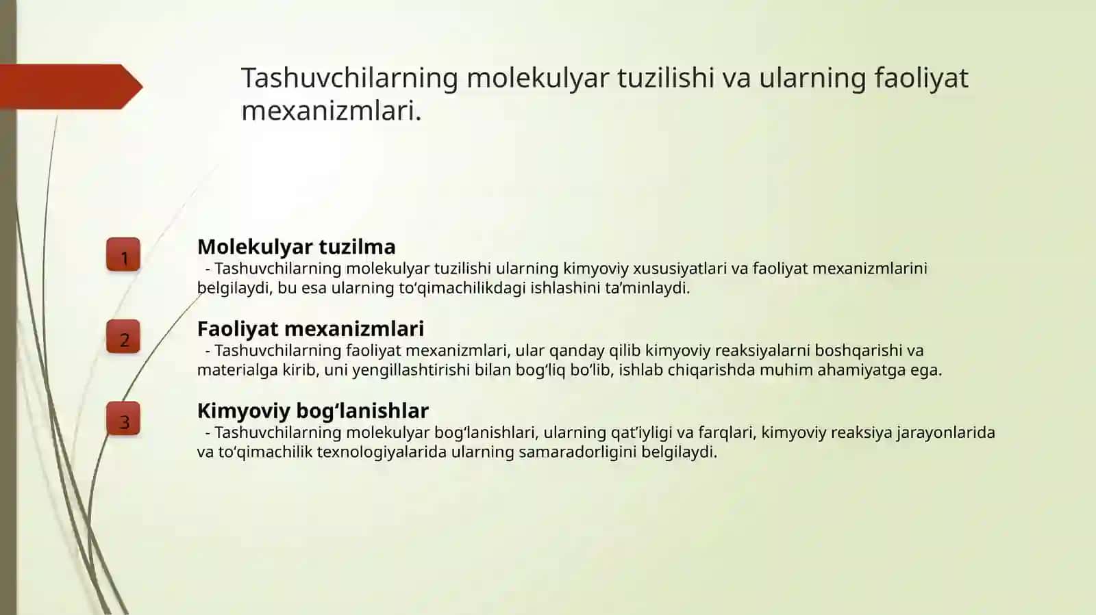 Tashuvchilarning xususiyati va toʻqimachilik materiallarini pardozlash jarayonida qoʻllanilishi 4