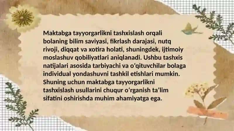 Bolalarning maktabda ta’lim olishga tayyorligini tashxislash usullari 4