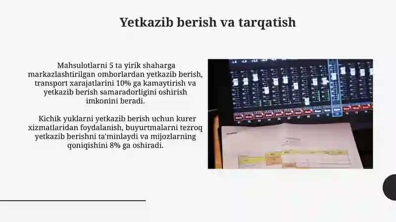 Loyihani ishlab chiqarish rejasi 4