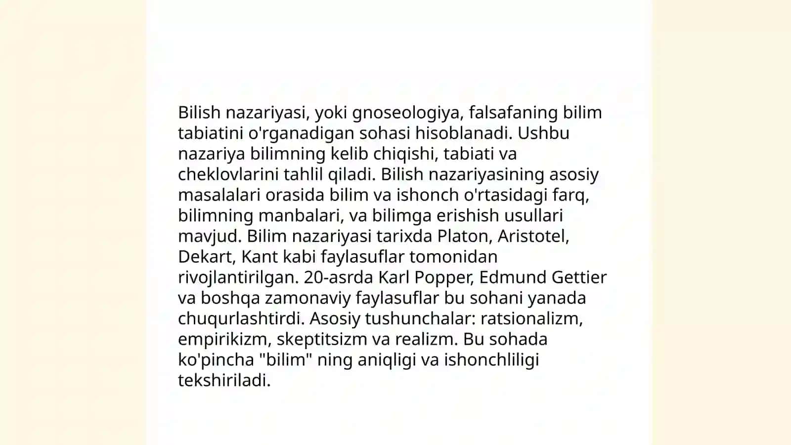 Gnoseologiya – bilish haqidagi falsafiy ta'limot 4