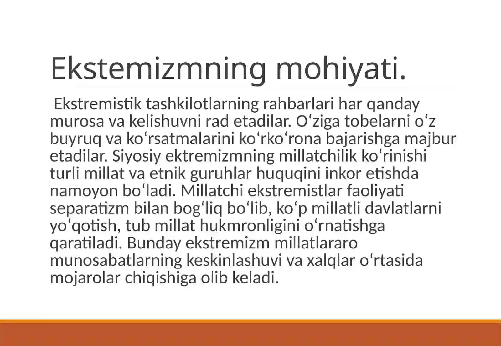 Ekstremizmning koʻrinishlari va namoyon boʻlish shakillari 4