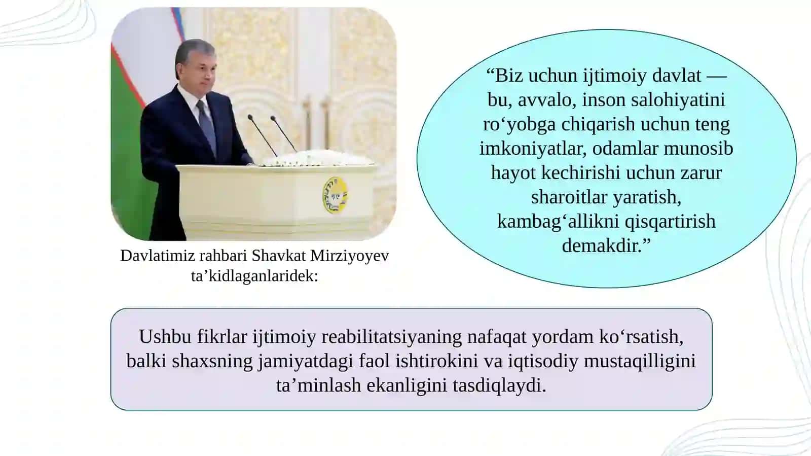 Ijtimoiy reabilitatsiyaning mohiyati va mazmuni SLAYD 4