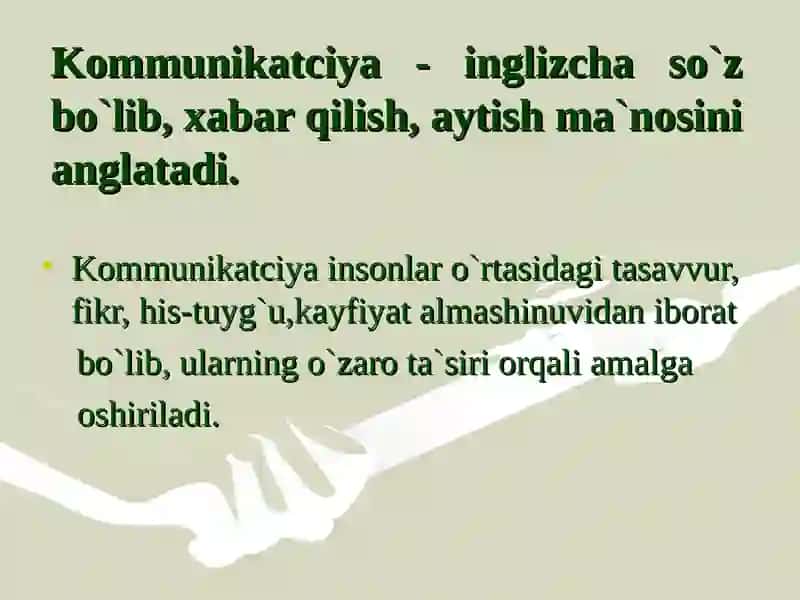 Axborot almashish va muomalada o’zaro ta’sir etish 4