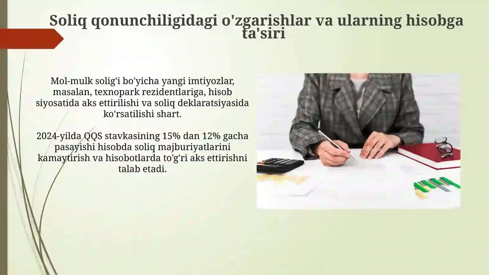 Soliq hisobining registrlari Soliq hisobotini tuzish tartibi 4