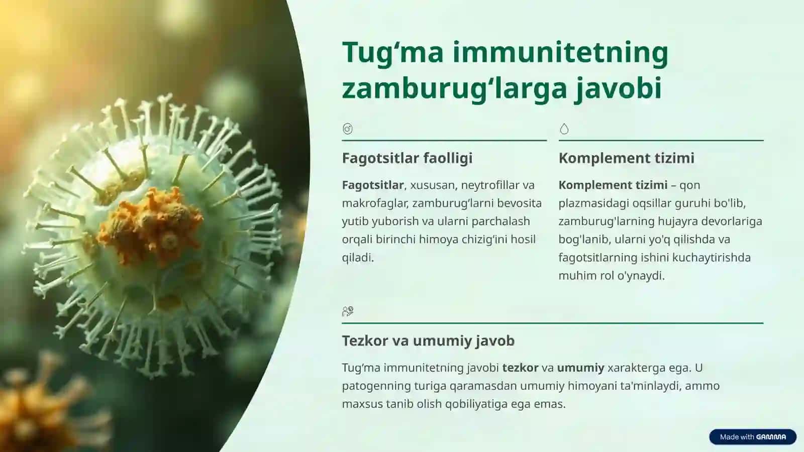 Zamburug‘li kasalliklarda immunitet javob reaksiyasi 4