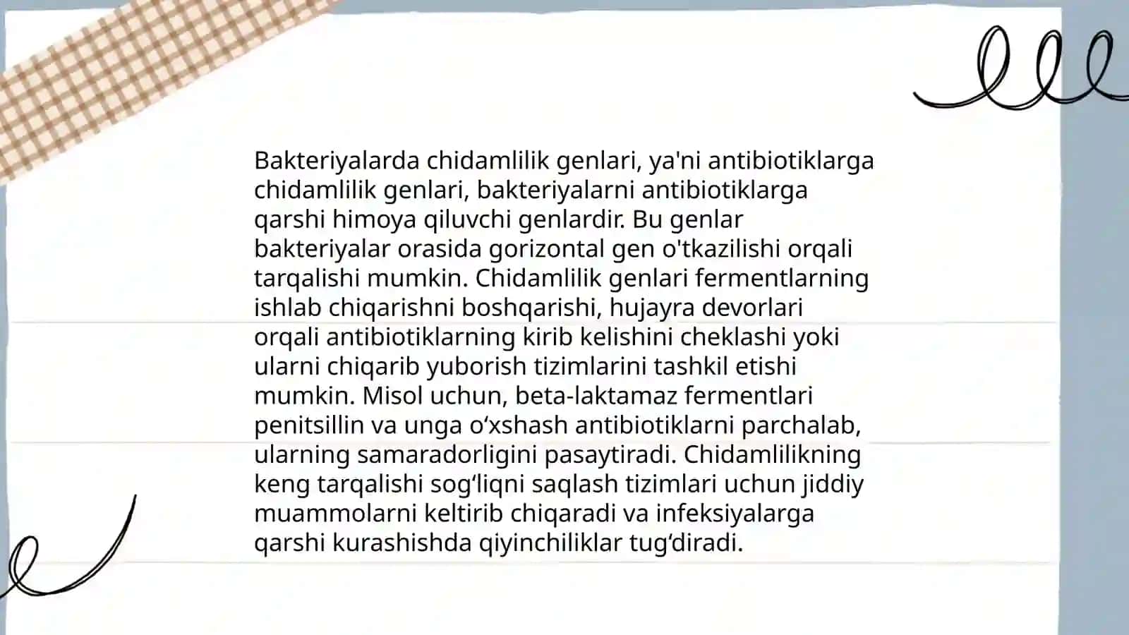 Kimyoterapevtik preparatlar va antibiotiklarga bakteriyalarning chidamli shtammlariniing shakillanish mexanizmlari 4