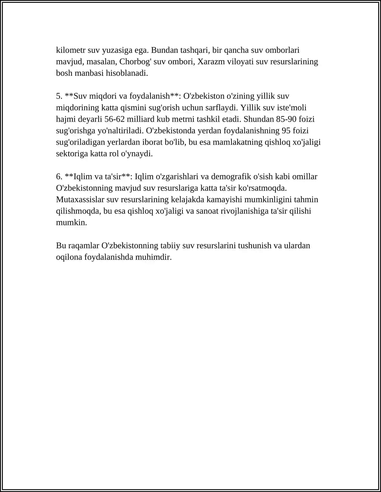 O'ZBEKISTON NING SUV RESURSLARI 4