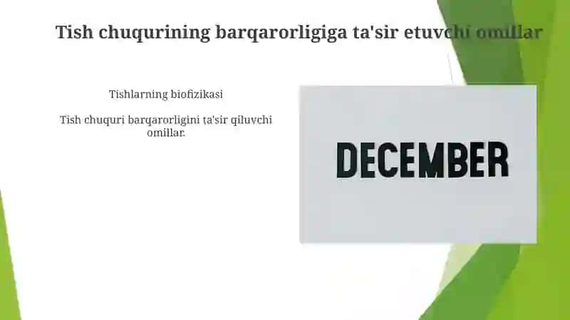 Tish Biofizikasi va Tish Chuqurchasi Barqarorligi 4