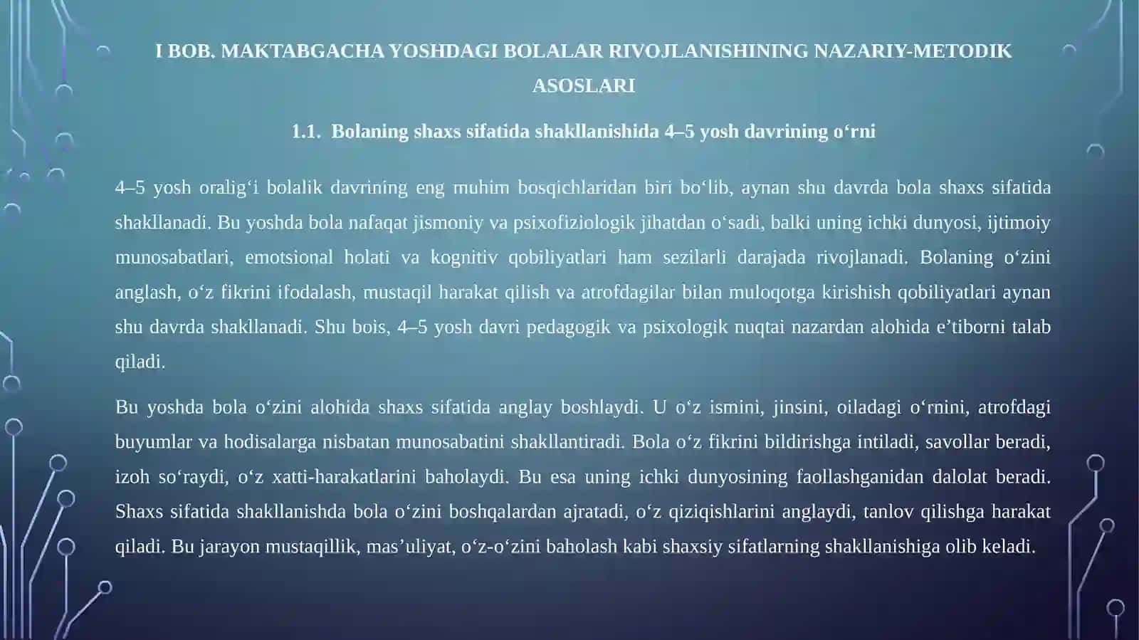 4-5 yoshli bolalarning rivojlanish xususiyatlari 4