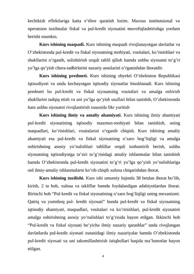 PUL KREDIT VA FISKAL SIYOSATINI BOG'LIQLIGI 4