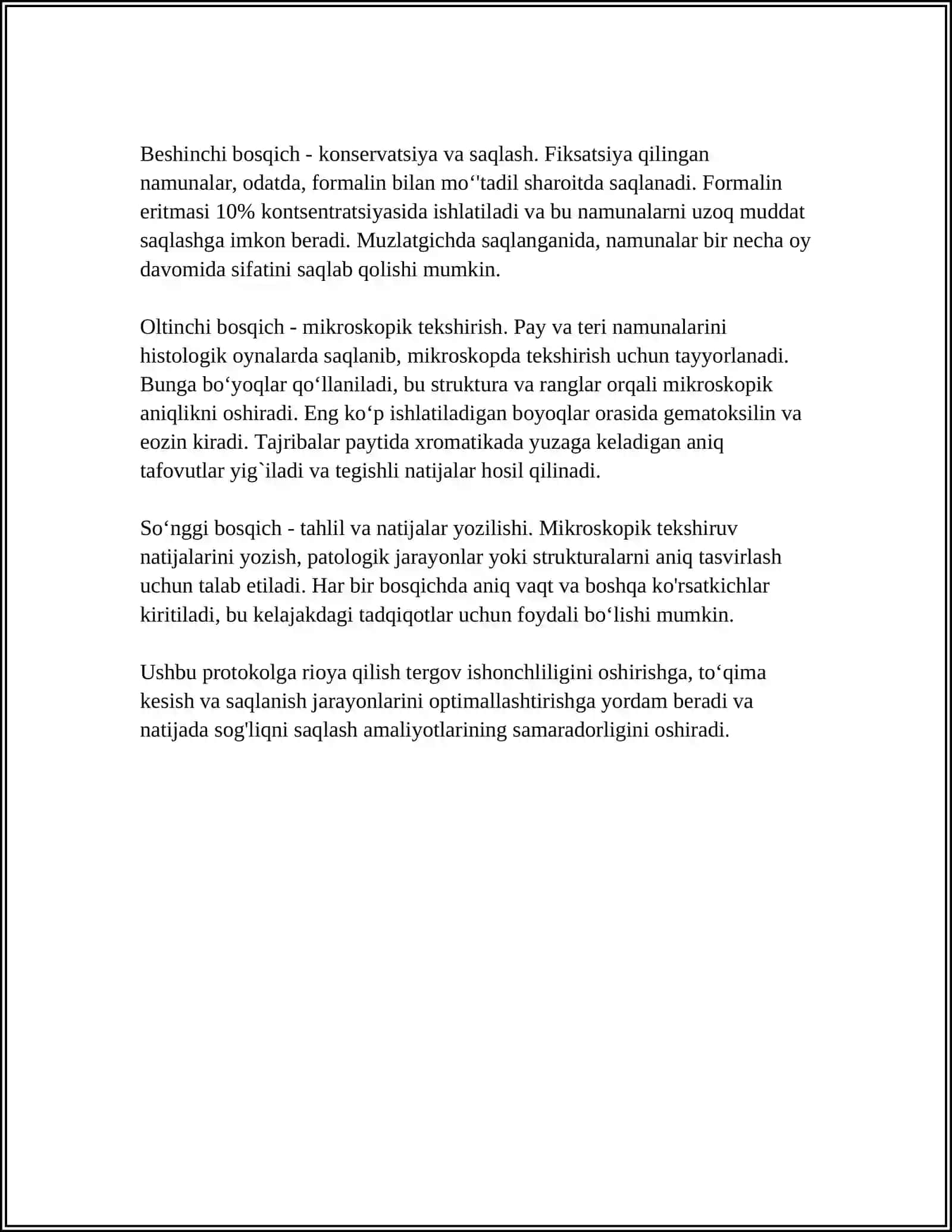 Pay va teri namunalari tayyorlash va kesish protokollari 4